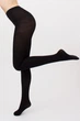 Тёплые хлопковые женские колготки Giulia LUCKY COTTON 200 (3) Black-nero, теплые колготы, плотные матовые - изображение 2