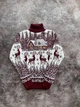 Чоловічий новорічний светр модель "Домік" з горлом бордовий батал 3XL pvlnks-123 - зображення 1