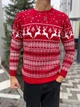 Свитер Deer унисекс батал новогодний с орнаментом шерстяной 3XL красный (26577) - изображение 1