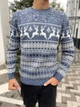 Свитер Deer унисекс батал новогодний с орнаментом шерстяной 3XL джинс (26577) - изображение 1