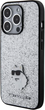 Etui Karl Lagerfeld Fixed Glitter Choupette Logo Metal Pin do Apple iPhone 15 Pro Max Silver (KLHCP15XGCNPSG) - obraz 1