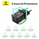 Мережевий зарядний пристрій Baseus Palm Fast Charger C+U 20W + Кабель Type-C to Type-C Black - зображення 5