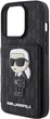 Etui Karl Lagerfeld Saffiano Cardslots and Stand Monogram Ikonik Patch do Apple iPhone 15 Pro Black (KLHCP15LSAKKNSCK) - obraz 6