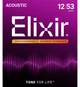 Струны для акустической гитары Elixir 16052 Nanoweb Phosphor Bronze Light 12/53 - изображение 1
