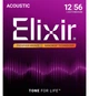 Струны для акустической гитары Elixir 16077 Nanoweb Phosphor Bronze Light-Medium 12/56 - изображение 1