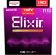 Струны для акустической гитары Elixir 3 Pack 16544 Nanoweb Phosphor Bronze Custom Light 11/52 - изображение 2