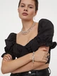 Топ з рукавами-ліхтариками для жінки H&M 0933675-001 36(S) чорний - зображення 1