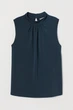 Топ с воротником-стойкой для женщины H&M 0884174-002 S Зеленый - изображение 1