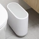 Ведро для мусора MBM HOME узкое BP-14 WHITE/GRAY пластиковое белое/серое - изображение 6