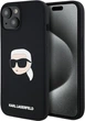 Панель Karl Lagerfeld Silicone Karl Head Print MagSafe для Apple iPhone 15 Black (3666339257125) - зображення 1