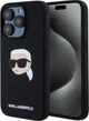 Панель Karl Lagerfeld Silicone Karl Head Print MagSafe для Apple iPhone 15 Pro Black (3666339257149) - зображення 1