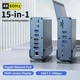 Хаб Док станция Deepfox-2519 15 в 1 с поворотной подставкой USB Type-C концентратор для ноутбука компьютера 15 портов - изображение 8