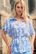 Жіноча літня блуза з поясом LadyLike 42 Синій (ll2215918361367) - зображення 2