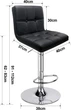 Набор барных стульев Leader Accessories (2 шт.), со спинкой, вращающиеся 360°, регулировка высоты 62-83 см, экокожа, черные. - изображение 4