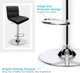 Набор барных стульев Leader Accessories (2 шт.), со спинкой, вращающиеся 360°, регулировка высоты 62-83 см, экокожа, черные. - изображение 6