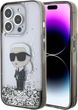 Etui Karl Lagerfeld Liquid Glitter Ikonik do Apple iPhone 15 Pro Transparent (KLHCP15LLKKNSK) - obraz 1