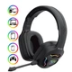 Ігрові навушники Bluetooth WALKER WBT-79 Black RGB знімний мікрофон Bluetooth 5.3 AUX - зображення 1