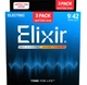 Струни для електрогітари Elixir 3 Pack 16540 Nanoweb Nickel Plated Steel Super Light 9/42 - зображення 2