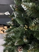 Искусственная заснеженная елка Элитная высотой 2.2 м из ПВХ, роскошная пышная новогодняя елка с шишками и золотой калиной Зеленый - изображение 2