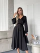 Жіноча сукня міді на запах з V-подібним вирізом Uaclothes 46-48 Чорний (like36147-165691350) - зображення 4