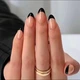 Гелевые типсы для наращивания Soft Gel с французским маникюром миндаль М глянец 150 шт бежевые с черным френчем (015) - изображение 2