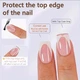 Гелевые типсы для наращивания с французским маникюром Soft Gel матовые квадрат S 150 шт розовые с глубокой линией френча (415) - изображение 4