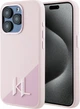Панель Karl Lagerfeld Silicone Shadow Metal Initial MagSafe для Apple iPhone 15 Pro Max Pink (3666339253097) - зображення 1