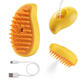 Щетка для котов и собак Cat Steam Brush 3 в 1 12х6.5 см Желтый/Оранжевый паровая - изображение 2