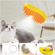 Щетка для котов и собак Cat Steam Brush 3 в 1 12х6.5 см Желтый/Оранжевый паровая - изображение 3