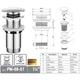 Донний клапан для раковини Koer PW-08-01 1 1/4'' без переливу автоматичний СLICK-СLACK (Колір хром ( 18492 ) - изображение 8
