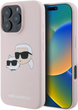 Панель Karl Lagerfeld Silicone Double Heads Print MagSafe для Apple iPhone 16 Pro Max Pink (KLHMP16XSKCHPPLP) - зображення 1