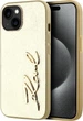 Etui plecki Karl Lagerfeld Wrinkled Metal Signature do Apple iPhone 15 Golden (3666339255442) - obraz 1