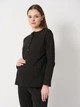 Кофта домашняя для беременных и кормящих мам KOKO boutique Black HOME S/M чёрная - изображение 1