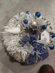 Рождественский новогодний венок Премиум Праздничный Vela Handmade с Натуральным декором 30см. для интерьера, дверей в Фирменной упаковке Дизайнерский Домик Синий - изображение 1