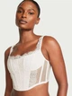 Сетчатый корсетный топ Victoria's Secret с кружевом 1160054129 (Молочный L) - изображение 1