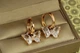 Серьги подвески Xuping Jewelry Хрустальная бабочка со съемными колечками 2,7 см золотистые - изображение 2