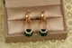 Серьги Xuping Jewelry Адажио с зеленым камнем 3,4 см золотистые - изображение 1