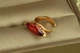 Серьги каффы Xuping Jewelry Красный маркиз на ушной хрящ 1,7 см золотистые - изображение 3