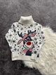 Свитер детский Snowy deer теплый с высоким горлом 10-11 лет 140-148 рост белый (26594) - изображение 1