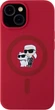 Etui plecki Karl Lagerfeld Silicone Karl&Choupette Heads Ring MagSafe do Apple iPhone 15 Red (3666339318734) - obraz 1