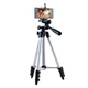 Штатив для камеры и телефона 35-102 см 3D 3110 Tripod нагрузкой до 1.2 кг, 4 секции с чехлом для переноски, алюминиевый - изображение 3
