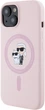 Панель Karl Lagerfeld Silicone Karl&Choupette MagSafe для Apple iPhone 15 Plus Pink (3666339254476) - зображення 2
