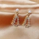 Серьги новогодние Анна Ясеницька "Christmas tree", золотистые, 2,8 см - изображение 2