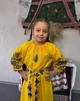 Вишита сукня для дівчинки, СОНЯЧНА КВІТКА, 12 років (зріст 147-152 см), жовта в сині троянди, (8) - изображение 4