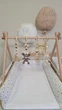 Підлоговий мобіль BABY GYM з іграшками, стійка Монтессорі, тренажер для немовлят, Оленятко і зайчик - зображення 4