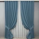 Комплект штор VR-Textil 100% блэкаут ASHEN NIGHT 200х270 2шт и Тюль 500х270 1852ш-1153т синий с белым 71-093/6 - изображение 1