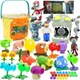 Набор игровых фигурок из игры Plants vs Zombies Растения против зомби, 22 персонажа в ведре (29х22 см) DF686-125 - изображение 1