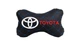 Подушка на підголовник автомобіля EVAtech ECO 27х16 см Toyota чорна з синьою ниткою SPCRBLV031 - изображение 1