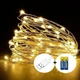 Гирлянда нить Роса 30 LED 3м на батарейках + USB Желтая - изображение 1