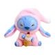 Мягкая игрушка - брелок Labubu Stitch Лабубу Стич Eat Something Before Sleep Series розовый - изображение 1